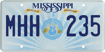 MS license plate MHH235