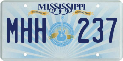 MS license plate MHH237