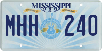MS license plate MHH240