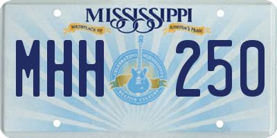 MS license plate MHH250