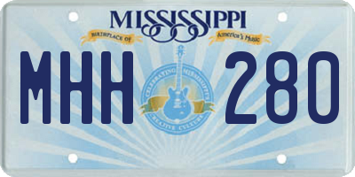 MS license plate MHH280