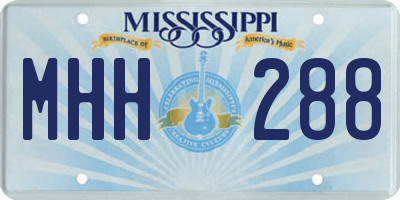 MS license plate MHH288