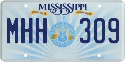MS license plate MHH309