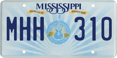 MS license plate MHH310