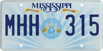 MS license plate MHH315