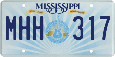 MS license plate MHH317