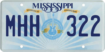 MS license plate MHH322