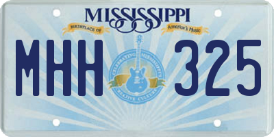 MS license plate MHH325