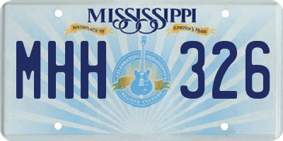 MS license plate MHH326