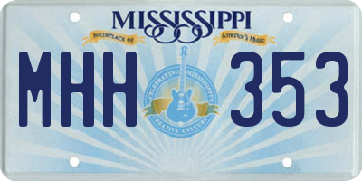 MS license plate MHH353