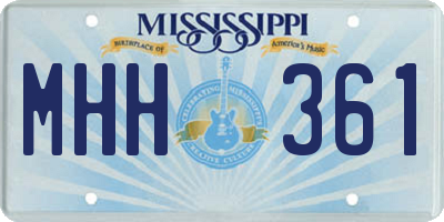 MS license plate MHH361