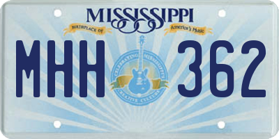 MS license plate MHH362