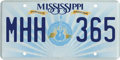 MS license plate MHH365