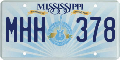 MS license plate MHH378