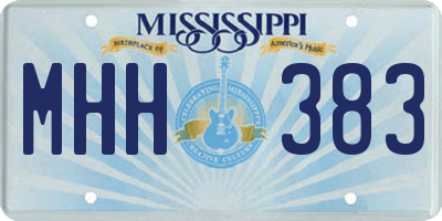 MS license plate MHH383