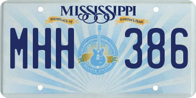 MS license plate MHH386