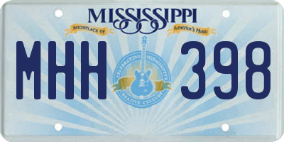MS license plate MHH398