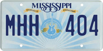 MS license plate MHH404