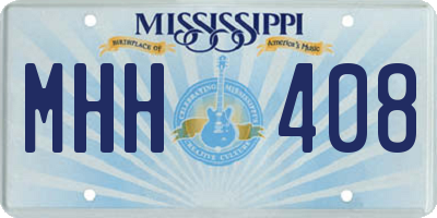 MS license plate MHH408