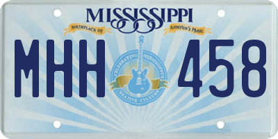 MS license plate MHH458