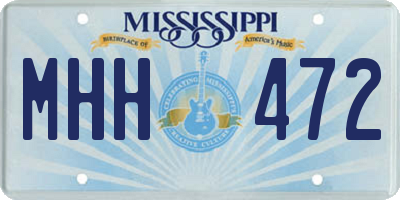 MS license plate MHH472