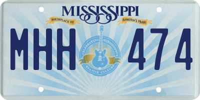 MS license plate MHH474