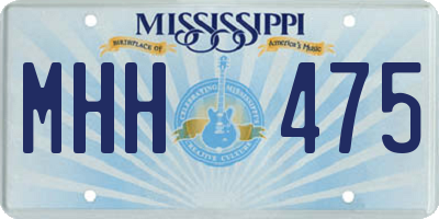 MS license plate MHH475