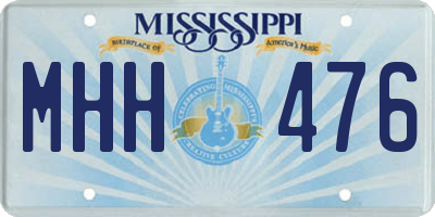 MS license plate MHH476