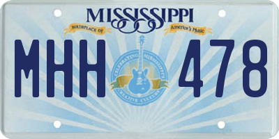 MS license plate MHH478