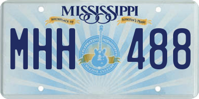 MS license plate MHH488