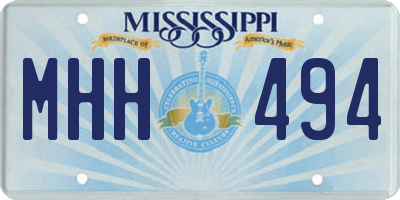 MS license plate MHH494