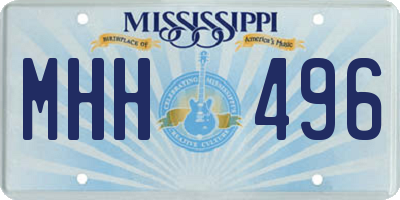 MS license plate MHH496