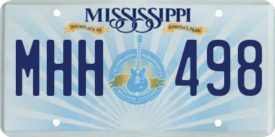 MS license plate MHH498