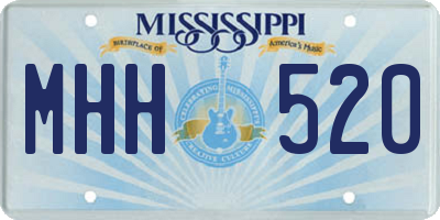 MS license plate MHH520