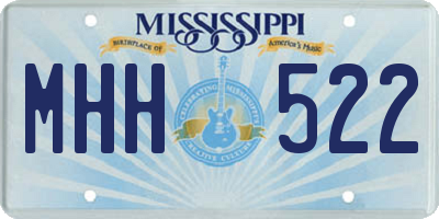 MS license plate MHH522