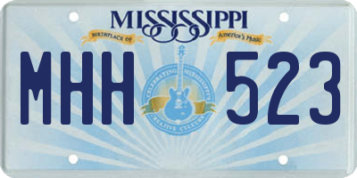 MS license plate MHH523
