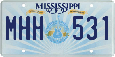 MS license plate MHH531