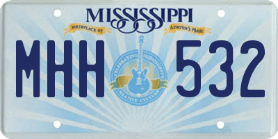 MS license plate MHH532