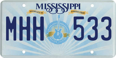 MS license plate MHH533