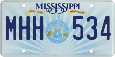 MS license plate MHH534