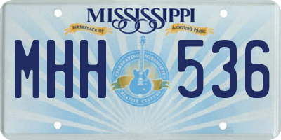 MS license plate MHH536