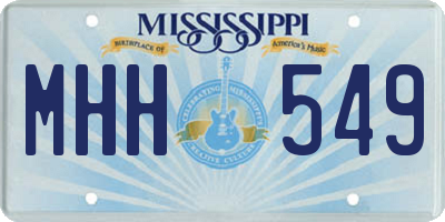 MS license plate MHH549