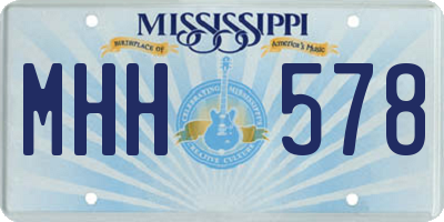 MS license plate MHH578
