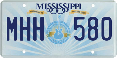 MS license plate MHH580