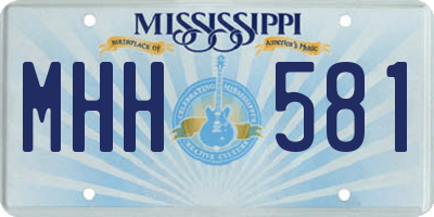 MS license plate MHH581