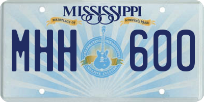 MS license plate MHH600