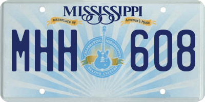 MS license plate MHH608