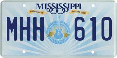 MS license plate MHH610