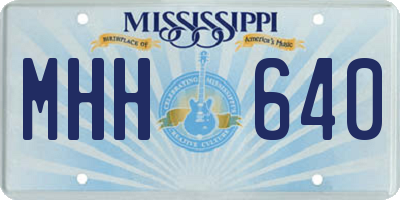 MS license plate MHH640