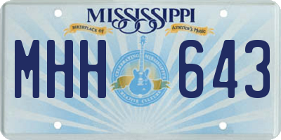 MS license plate MHH643